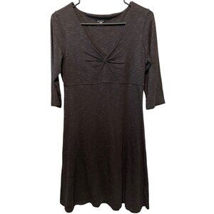 🌿 Horny Toad Eco Dress Small | Tencel Organic Cotton Knit 3/4 Sleeve in Brown